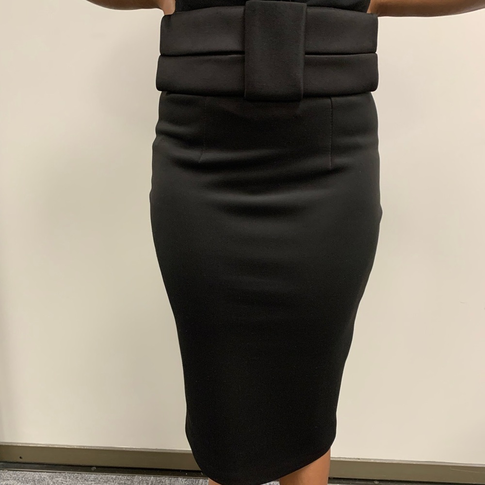 AQUA Pencil Skirt Knee Length High Waisted Career Office Black Size 8